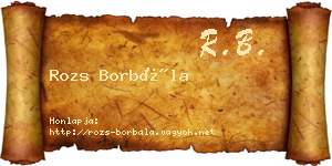 Rozs Borbála névjegykártya